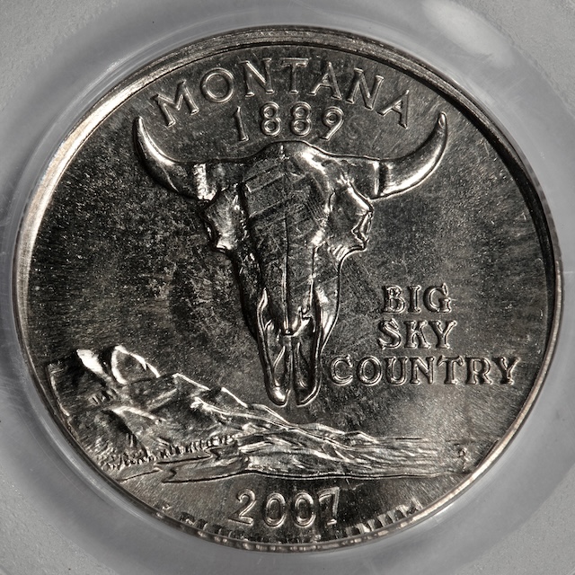 2007-D Montana quarter double denomination error struck on nickel planchet